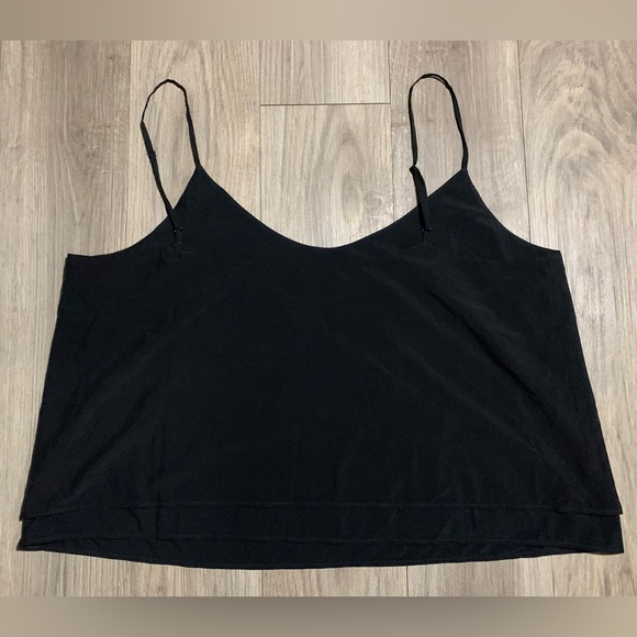 Athleta Cropped Spaghetti Strap Tank Top, Black, XL - Picture 2 of 5